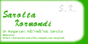 sarolta kormondi business card